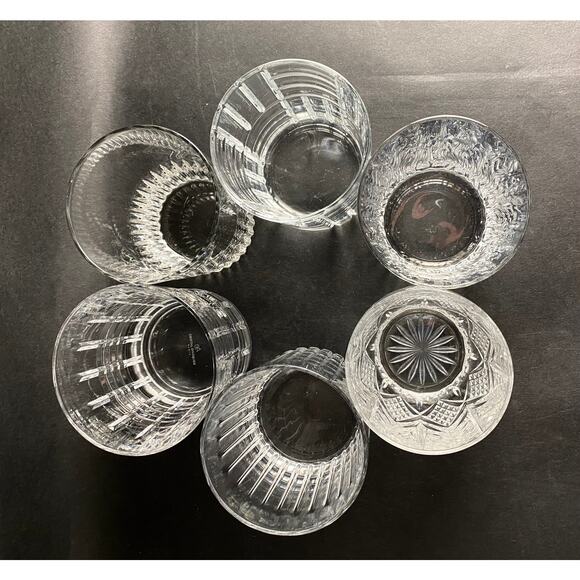 Curated Set of 6 Unique Whiskey Glasses - Vintage Barware, Assorted Designs - Picture 4 of 7